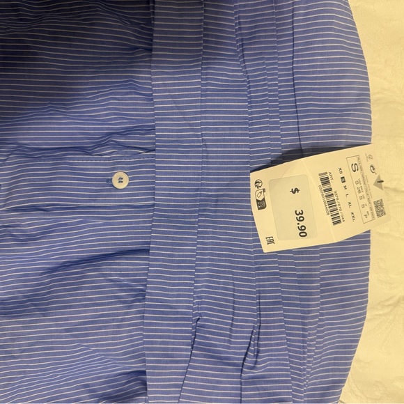 Zara Blue Striped Blouse - Picture 5 of 8